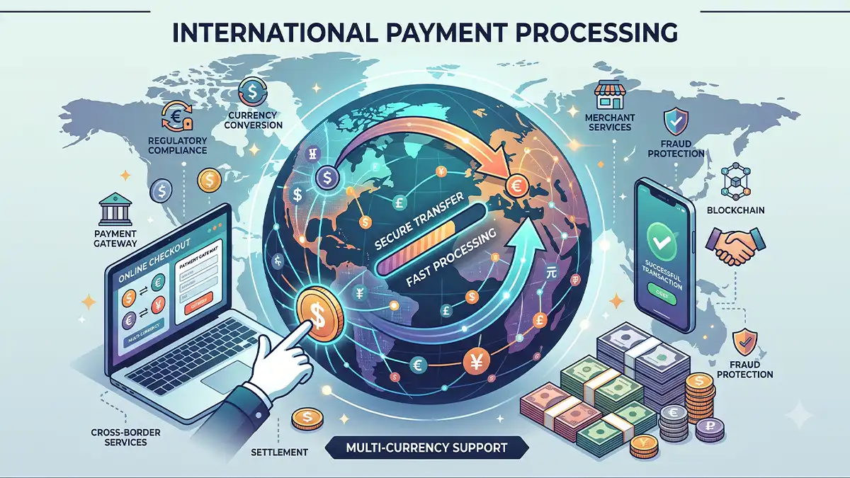 International payment processing for cybersecurity software